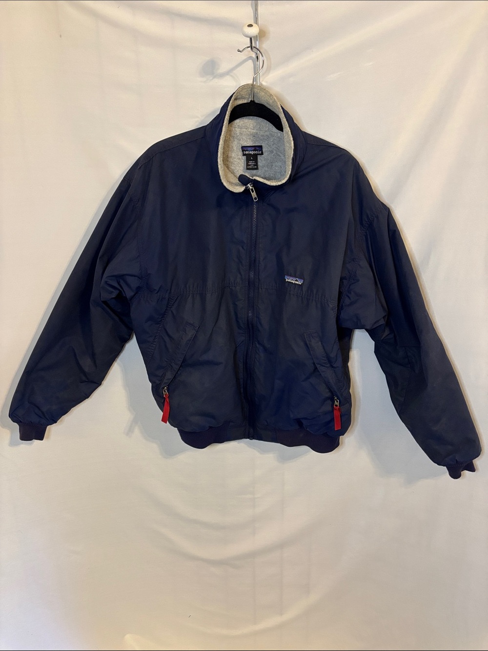 Vintage 90s Patagonia Men's Bomber Jacket Navy Fleece Lined Size Large